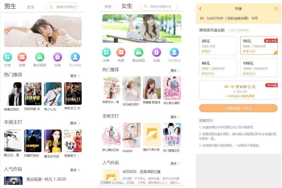 掌上阅读小说系统 小说源码支持公众号+分站支付+APP-启航资源