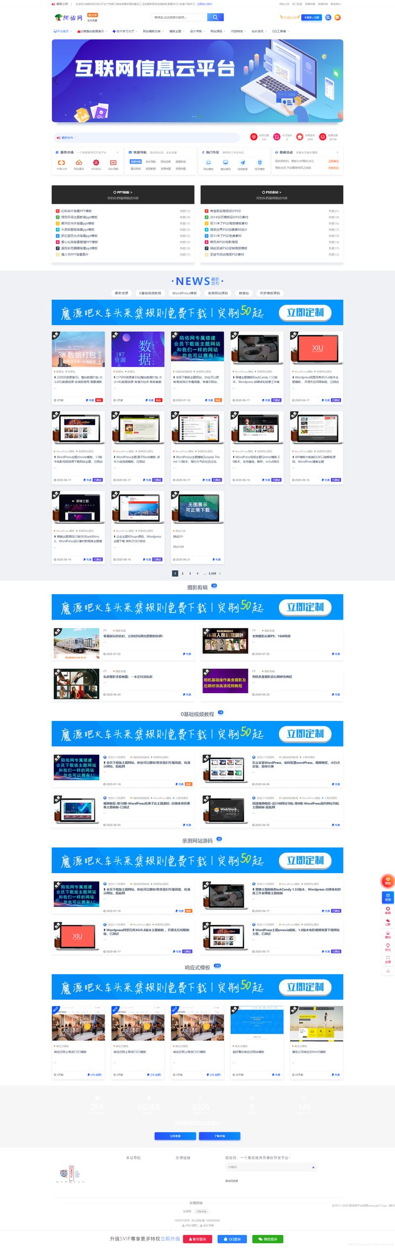 WordPress Ripro 6.7W源码模板资源文章数据打包源码站整站32.04GB-启航资源