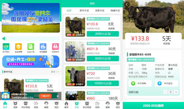 图片[1]-亲测【牧场养牛】带积分商城+抽奖+会员特权挖矿理财源码-启航资源