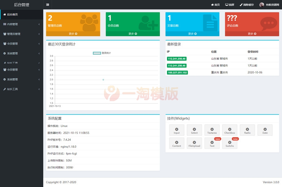 图片[1]-亲测ThinkPHP6内核通用网站后台权限管理系统源码-启航资源