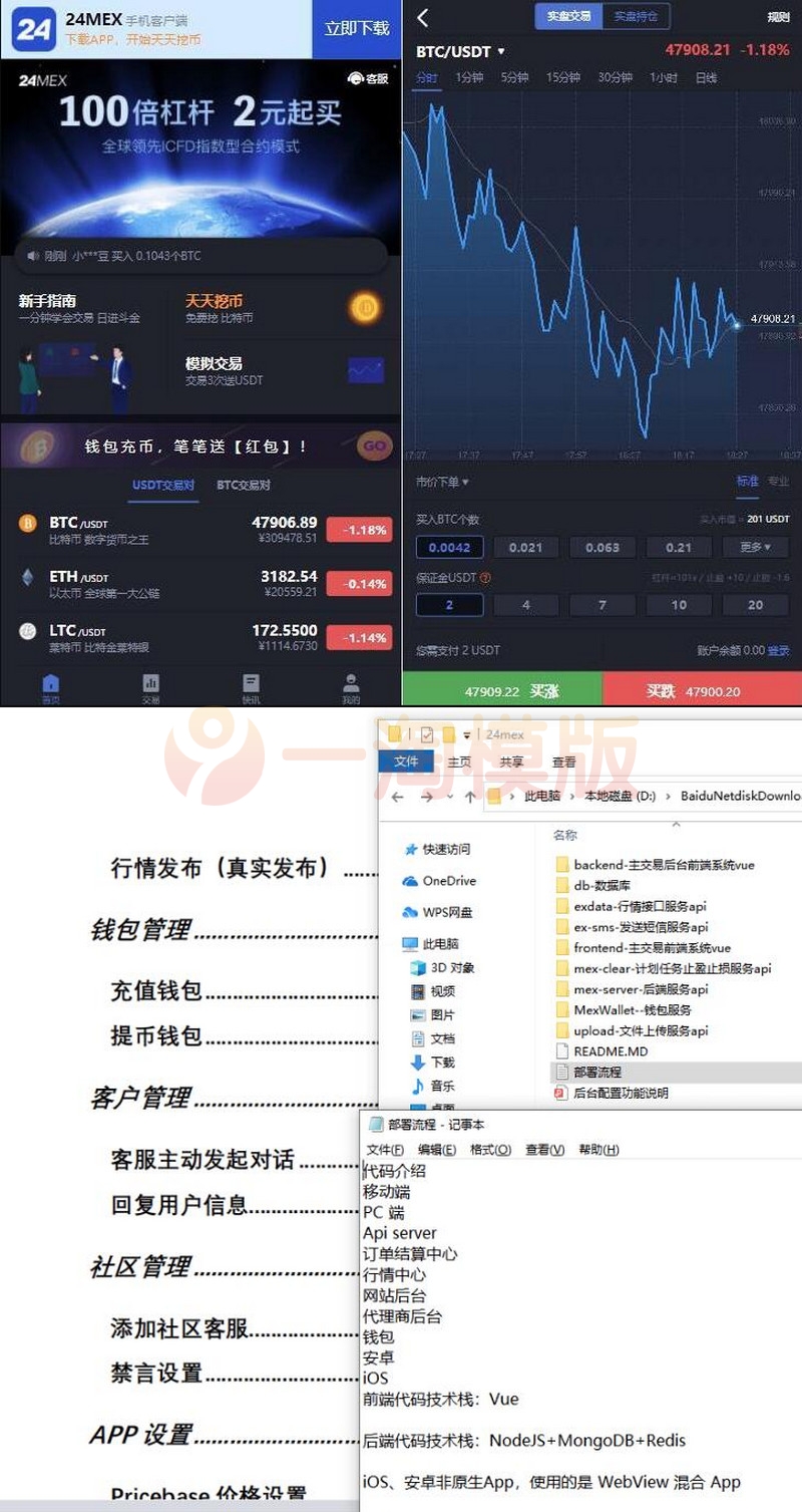 图片[1]-区块链交易所 24MEX 差价合约交易所系统 BTC币安火币合约 杠杆交易 法币 OTC 数字资产交易-启航资源