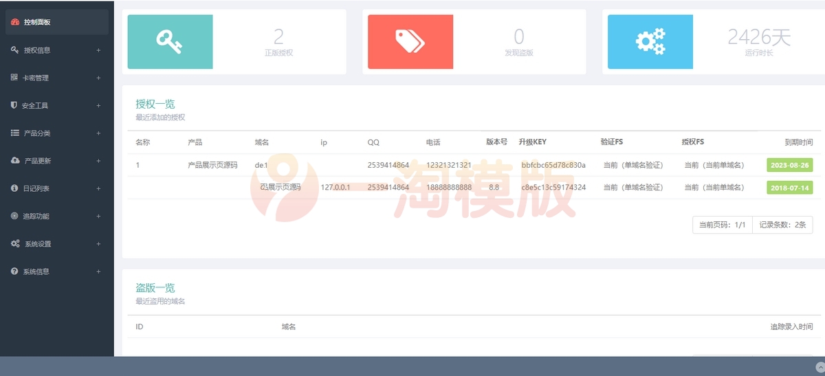 图片[2]-亲测PHP域名授权验证源码：盗版追踪、双重授权和在线加密功能-启航资源