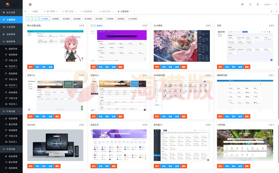 图片[1]-2024最新开源开心版TwoNav网址导航系统源码去授权含20多套模板-启航资源