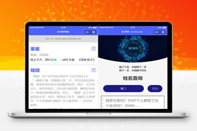 亲测多功能起名查重工具微信小程序源码-启航资源
