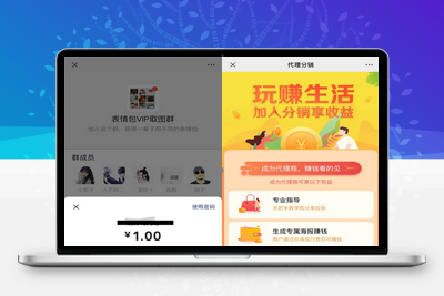微信9.9元付费进群微信小程序源码带分销网站搭建-启航资源